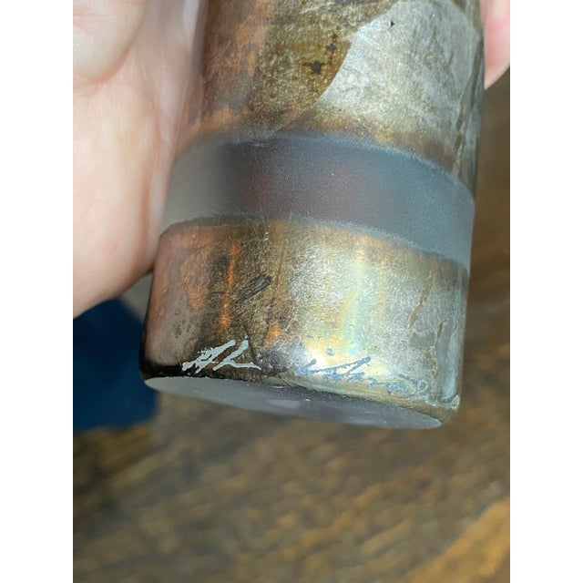 1990's Contemporary Glass Bud Vase With Gold Leaf For Sale In Chicago - Image 6 of 8