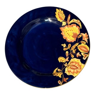 Late 20th Century Blue & Gold Plate For Sale