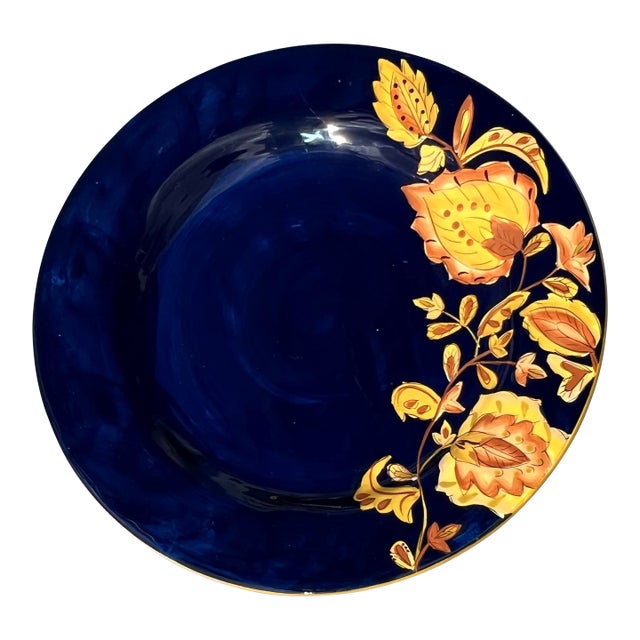 Late 20th Century Blue & Gold Plate For Sale