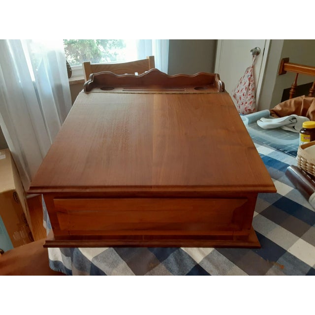 Mid-Century Modern 20th Century Vintage Cherry Sloping Clerks Writing Desk For Sale - Image 3 of 8