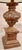 Neoclassical Neoclassical-Style Faux Wood Urn Table Lamp, Detailed Baluster Pedestal & Contrasting Opaque Black Drum Shade For Sale - Image 3 of 11
