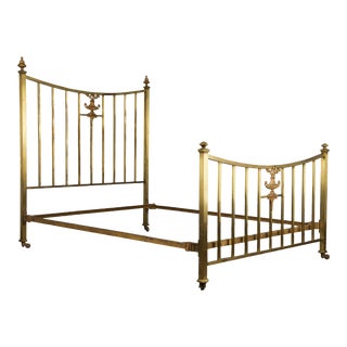 1900s Country French Provincial Brass Full Size Bedframe For Sale