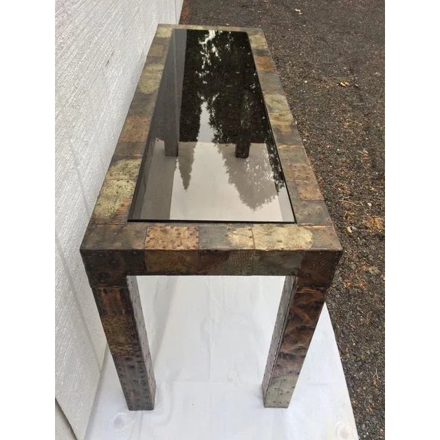Paul Evans Paul Evans Mixed Metal Patchwork Table For Sale - Image 4 of 12