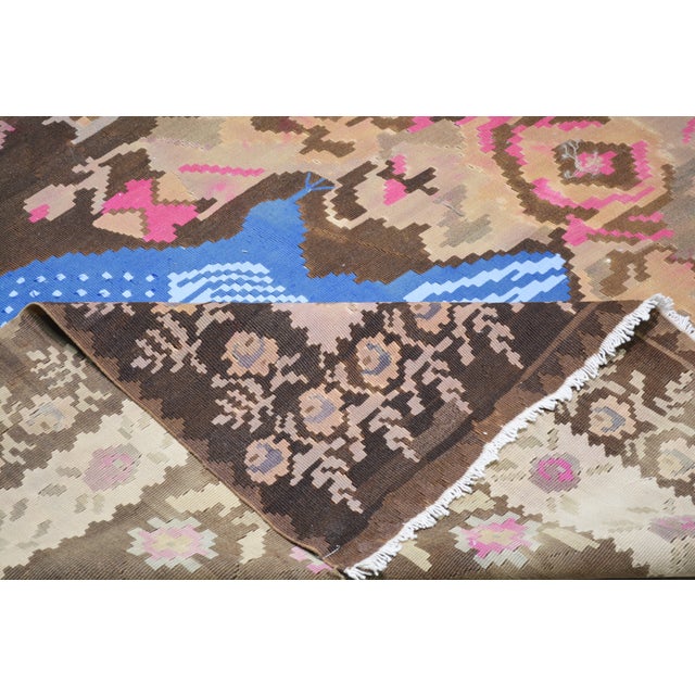 Vintage Bessarabian Floral Hand Knotted Kilim Wool Rug, 5'8"x11'9" For Sale In New York - Image 6 of 6