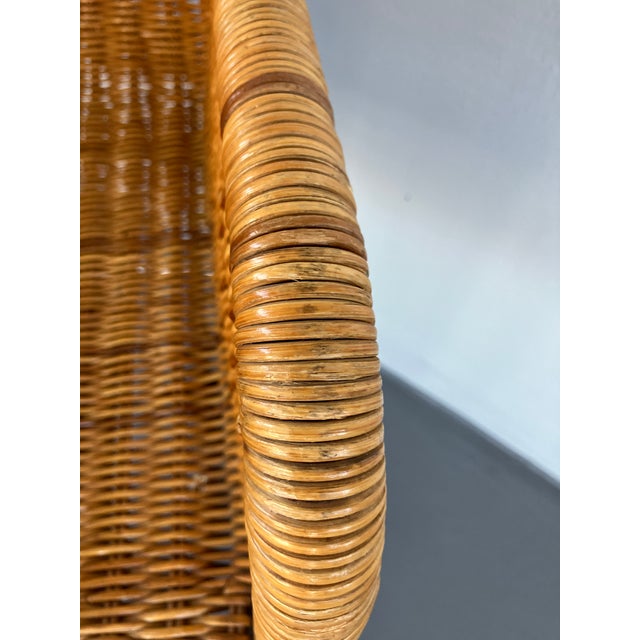 Vintage Harvey Probber-Attributed D43 Wicker Armchair, Step Arm Variation, Circa 1970s For Sale - Image 9 of 11