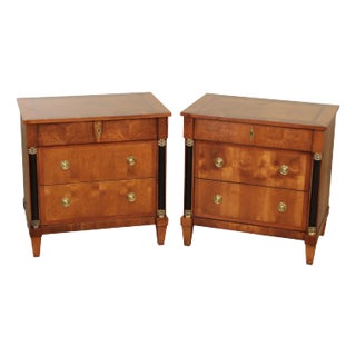 Century Furniture Biedermeier Style Pair of Bedside Chests For Sale