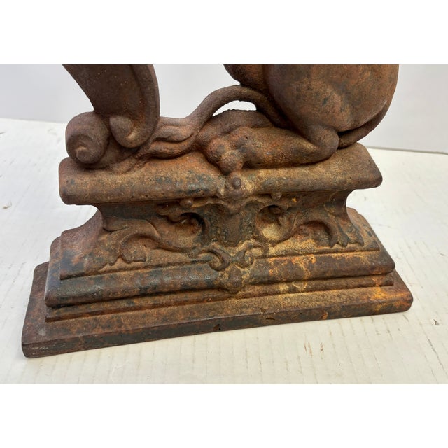 19th Century Lion Figural Cast Iron Doorstop For Sale - Image 10 of 11