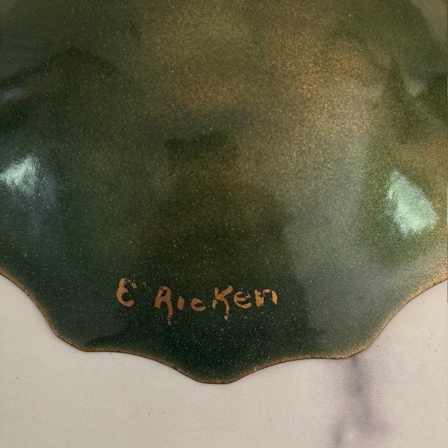 Abstract Mid-Century Artisan Turquoise and Gold Abstract Decorative Plate, Ricken For Sale - Image 3 of 3
