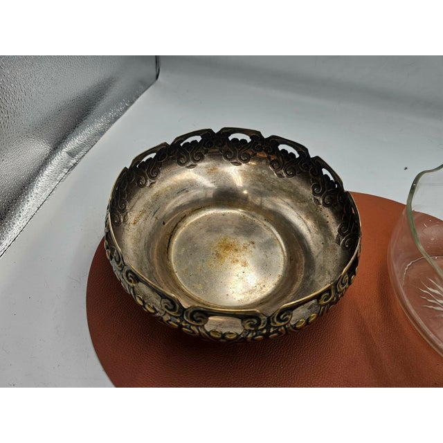 Glass Astral Plated Platters with Eneret Mark, 1890s, Set of 2 For Sale - Image 7 of 9