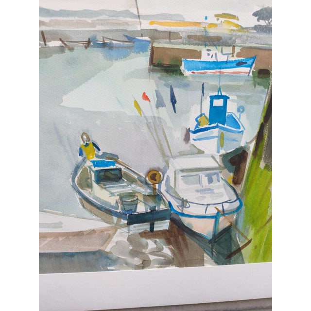 1980s Michel Roubille, L'Île d'Yeu, 1985, Watercolor For Sale - Image 5 of 6