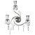 Fenice Crystal 3 Lights Wall Sconce in Polished Chrome and Glass by Aggiolight For Sale - Image 9 of 9