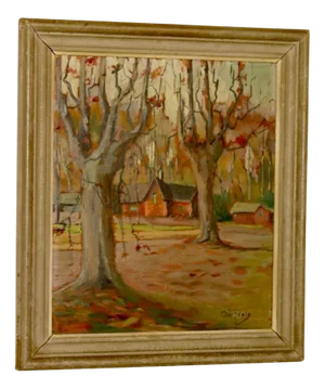 Olle Farla, Autumn, 1960s, Oil on Panel, Framed
