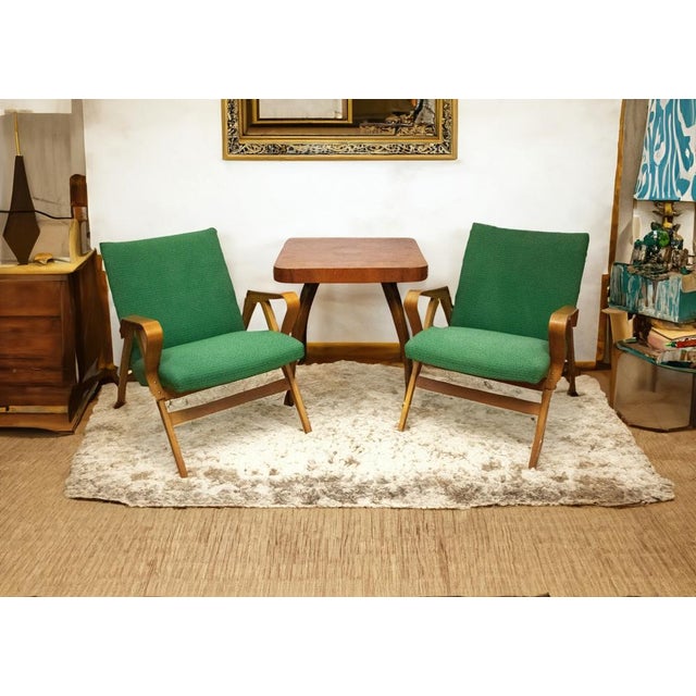 This is a beautiful set of 2 armchairs designed and produced by Tatra Nabytek, Czech Republic. They provide comfortable...
