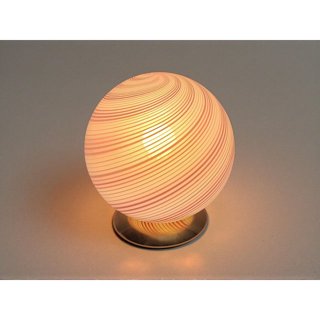 Swirl Murano Glass Table Lamp from Manifattura di Murano, 1970s For Sale - Image 6 of 8