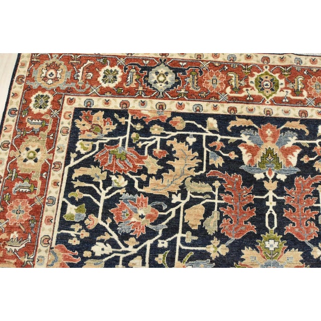 Ziegler Rug 9’1” X 12’3” Blue Wool Traditional Hand-Knotted Oriental Carpet For Sale In Philadelphia - Image 6 of 12