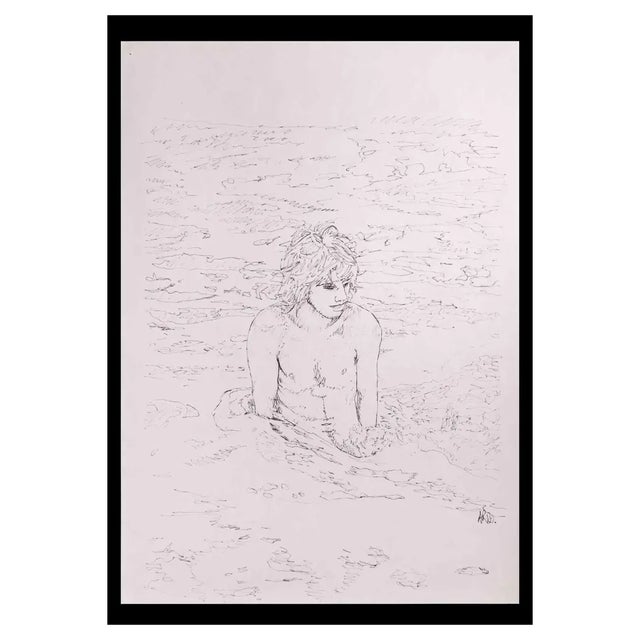 Anthony Roaland, The Boy at the Sea, Original Drawing, 1980 For Sale