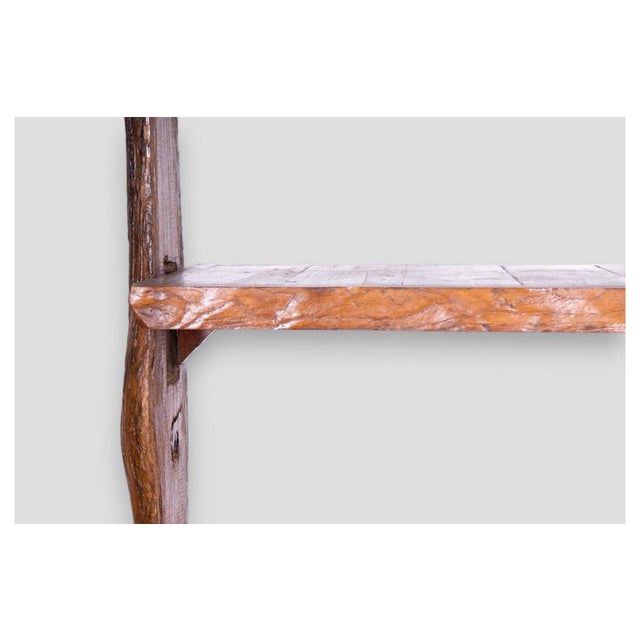 Ethnic Teak Wood Bookshelf with Raw Finish For Sale - Image 5 of 9