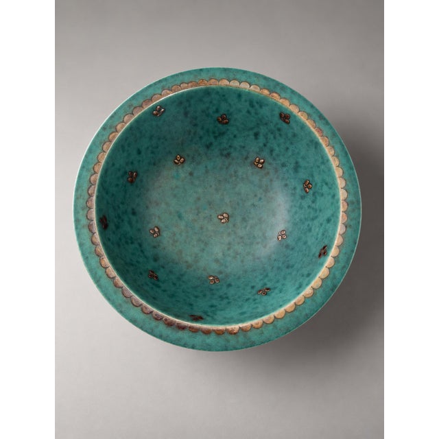 Gustavsberg Model 1107 Argenta Bowl by Wilhelm Kåge for Gustavsberg, Sweden, 1940s For Sale - Image 4 of 5