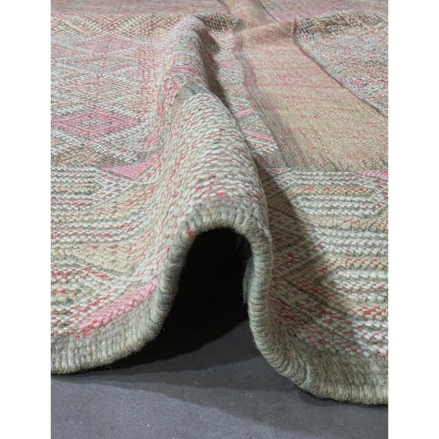 Handwoven Flatweave Vintage Rug - 14.2 X 5.8 Ft For Sale - Image 4 of 6