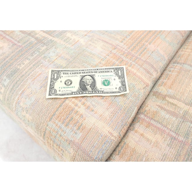 Pair Bent Bamboo Frames Linen Like Upholstery Mid Century Modern Sofa Loveseat For Sale - Image 11 of 13