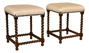 Pair of 19th Century French Upholstered Stools