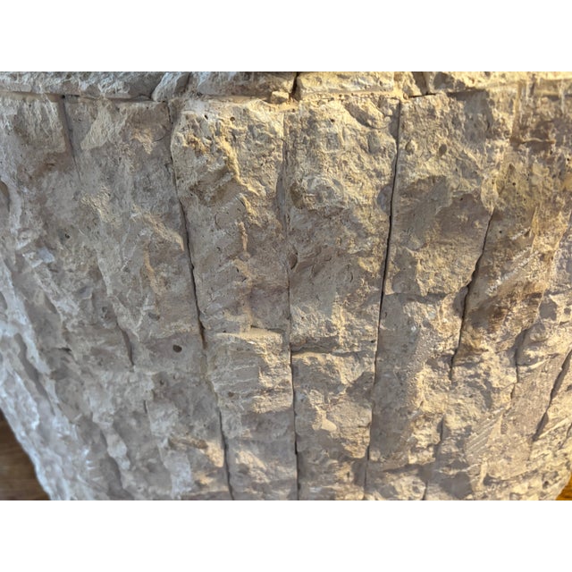 Make a bold statement with this sculptural Postmodern console table, a striking example of 1980s organic luxury design....