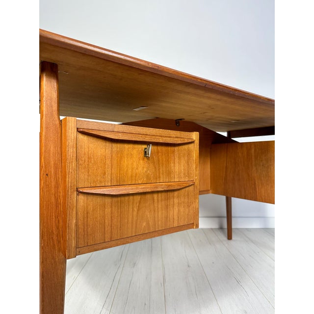 Vintage Danish Teak Writing Desk, 1960s For Sale - Image 5 of 14