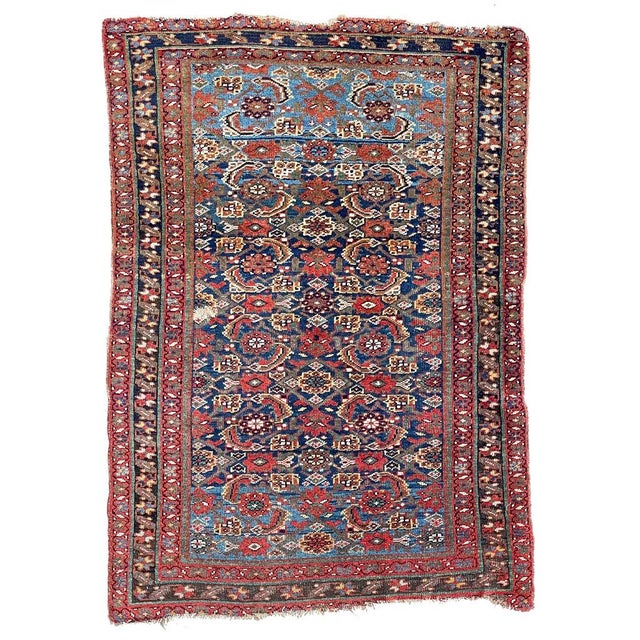 *All of our antique & vintage rugs are professionally cleaned prior to being listed.* Name: Two-Toned Blue/Blue Antique...