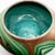 Mid 20th Century Marbled Roadside Pottery Malachite Look Bowl in With Glazed Turquoise Interior For Sale - Image 5 of 7