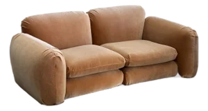 Late 20th Century Post Modern Overstuffed Blush Loveseat