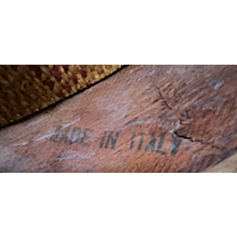 Vintage Italian Neoclassical Revival Side Chair, Carved Rosette Crest, Round Upholstered Seat, Mid-20th Century For Sale - Image 4 of 14