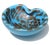 Beautiful vintage Murano hand blown sky blue and copper aventurine flecks spotted Italian art glass decorative bowl /...