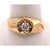 Modern 14 Karat Yellow Etched Gold Fashion Ring With Solitaire Round Diamond For Sale - Image 3 of 12