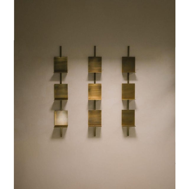 Contemporary Kinko Brass Shelves by Zincutec, Set of 3 For Sale - Image 3 of 8