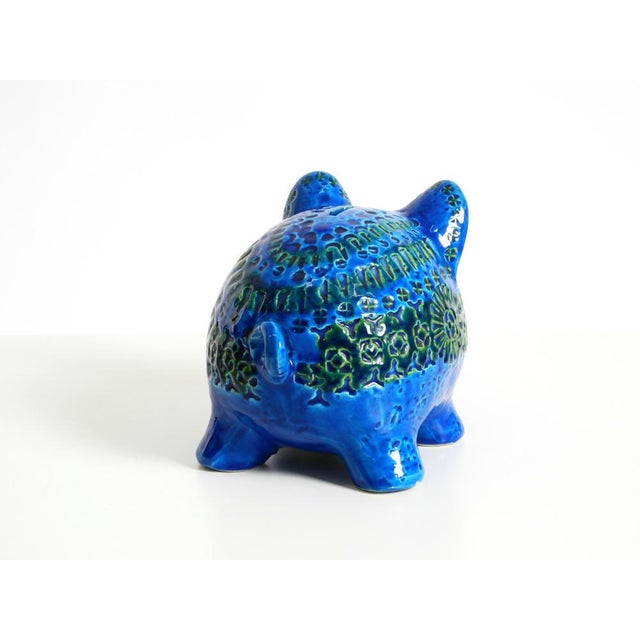 Large Rimini Blu Ceramic Pig Money Box by Aldo Londi for Bitossi Italy, 1960s For Sale - Image 10 of 18