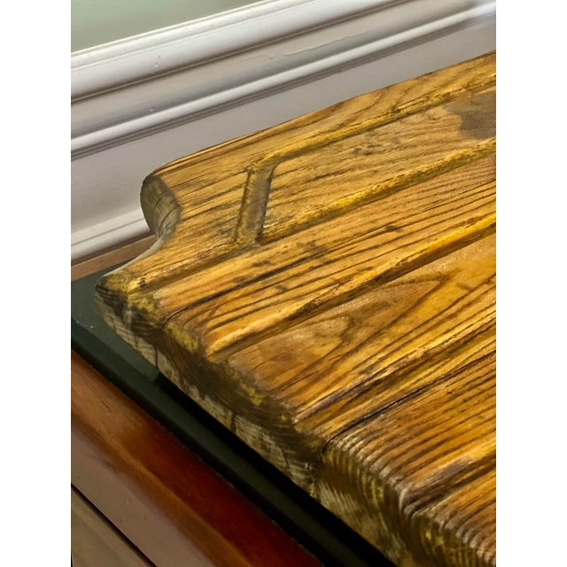 19th Century Primitive Large Hand-Crafted Solid Oak Drain Board For Sale - Image 10 of 12