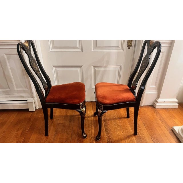 1960s Grand Ledge Chair Company Attributed Queen Anne Style Chinoiserie