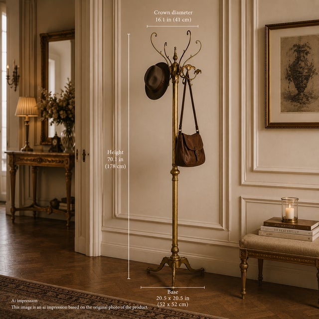 Italian Brass Coat Rack with Rotating Crown, 1960s For Sale - Image 10 of 15