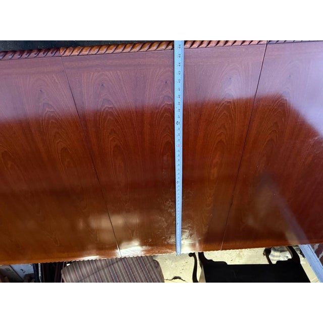 Vintage Chippendale Style Ball and Claw Feet Double Pedestal Dining Table For Sale - Image 12 of 17