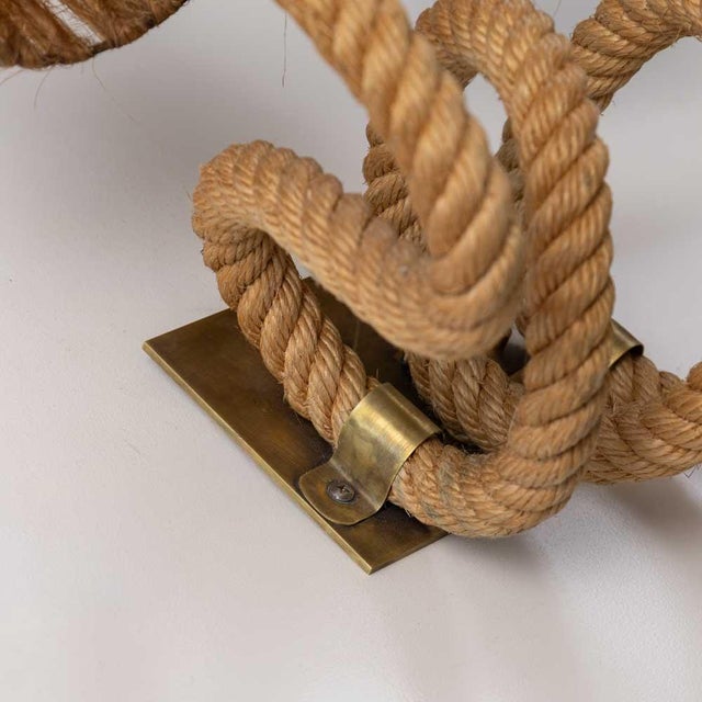 1950s 1950s French Rope Double Arm Sconce by Audoux-Minet For Sale - Image 5 of 8