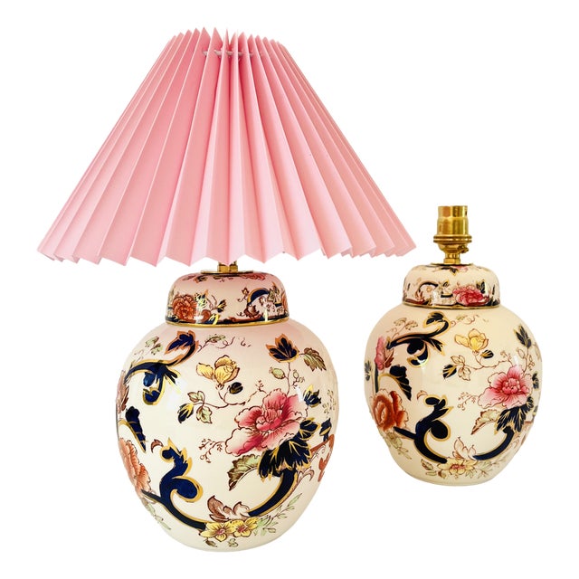 Antique Masons Mandalay Lamps, 1959, Set of 2 For Sale