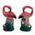 Mid-century pink and green ceramic flamingo tabletop salt & pepper shaker set by Sarsaparilla from the 1980s. The set...