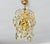1970s French Style Hand-Painted Soft Green Crystal Waterfall Brass Chandelier For Sale - Image 4 of 9