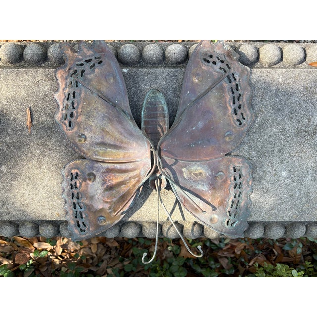 Early 20th Century Italian Hollywood Regency Copper Butterfly Sculpture For Sale - Image 9 of 10