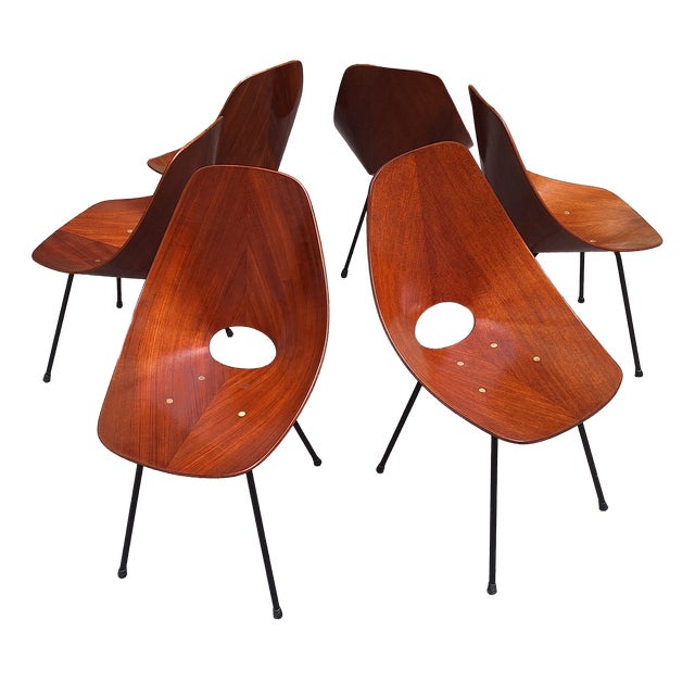 Chairs by Vittorio Nobili for Medea, 1950s, Set of 6 For Sale