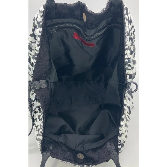 Valentino Black and White Paillette Sequin Tote For Sale - Image 11 of 12