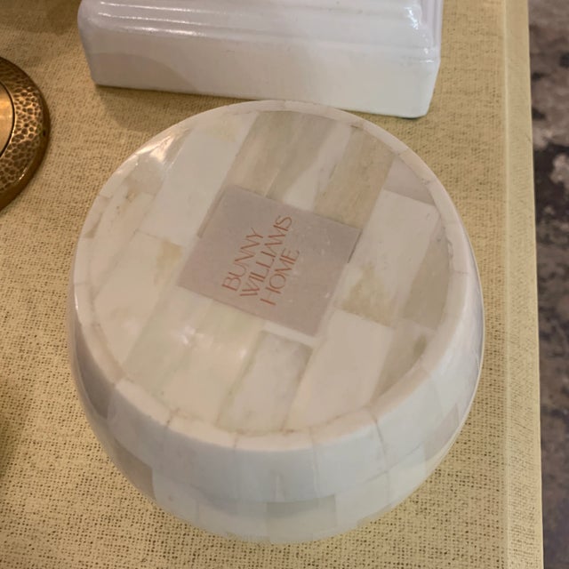 Bunny Williams Tessellated Bone Candle Safe For Sale In New York - Image 6 of 8