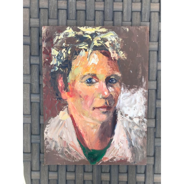 Contemporary Expressionist Portrait of Blonde Male Original Oil Painting For Sale - Image 6 of 6