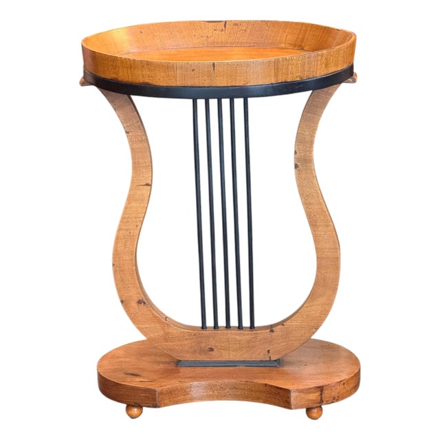 Biedermeier Lyre-Form Side Table For Sale