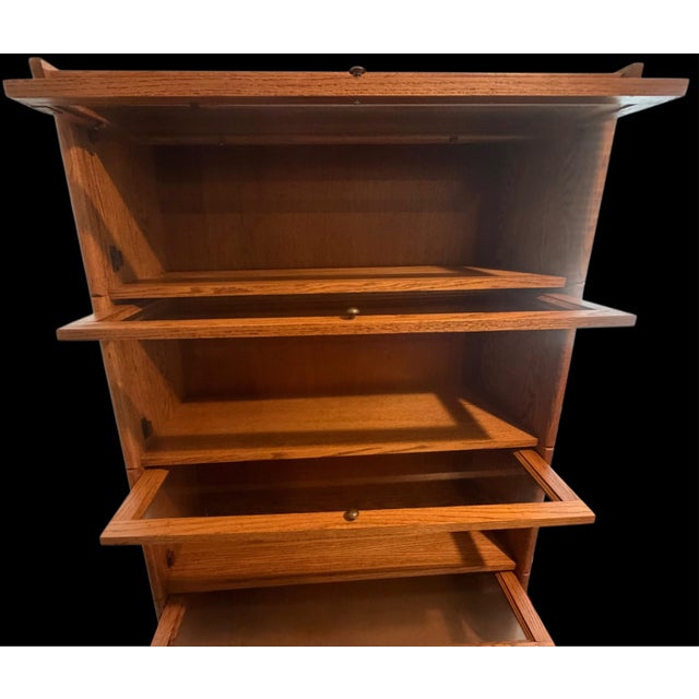 1980s Solid Oak Barrister (Lawyers) Bookcase For Sale - Image 12 of 12